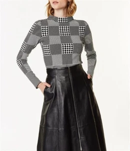 Karen Millen Check Knit Old Money Jumper Sweater | Size XS | RRP $160 - Picture 1 of 8