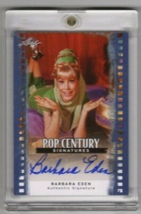 2011 LEAF Pop Century Barbara Eden Blue Parallel Autograph Card #1/1 JEANNIE