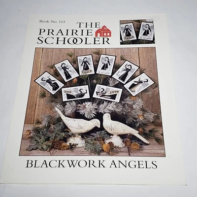 The Prairie Schooler Blackwork Angels Counted Cross Stitch Pattern Book No 103 - Image 1 of 4