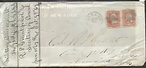 1-1867 US OFFICIAL BUSINESS ENVELOPE COVER 2 # 65 -3¢ Washington OVER 130 YEARS - Picture 1 of 1