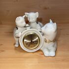 Lenox Quartz Three Cats Cream Porcelain Table Clock,Works