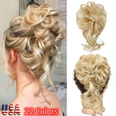 Moño de cabello para mujeres moño moño moño moño desordenado banda para el cabello elástico crujiente piezas para el cabello EE. UU. Foto 1 de 4