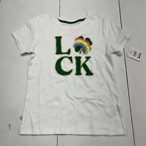 Way To Celebrate White St Patrick’s Day T-Shirt Girls Size L (10-12) NEW - Picture 1 of 7