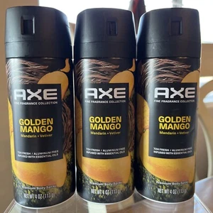 3x AXE Fine Fragrance Collection Premium Deodorant Body Spray Golden Mango 4oz - Picture 1 of 3