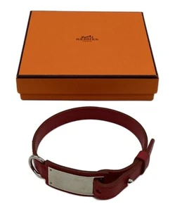 HERMES Kelly Dog Collar Red Leather 42cm W/Box Auth - Picture 1 of 10