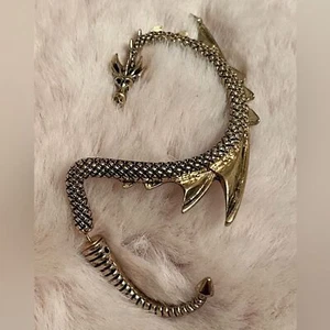 Vintage Gothic Gold Tone Dragon’s Lure Left Ear Wrap Earring - Picture 1 of 3
