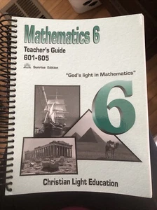 Christian Light Mathematics 6 Teacher’s Guide Homeschool Curriculum 601-605 - Picture 1 of 4