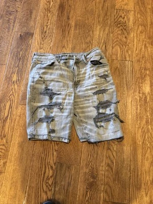 American Eagle Mens Airflex +  Flex Black Mens Jean Shorts - Size 34 Distressed - Image 1 of 4
