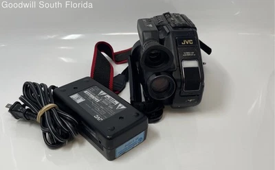 JVC GR-AX7 Black Compact VHS Video Movie Camera Camcorder W/Adapter Not Tested - Image 1 of 4