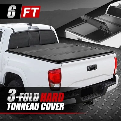 For 16-23 Toyota Tacoma Truck 6Ft Short Bed Hard Solid Tri-Fold Tonneau Cover Foto 1 de 4