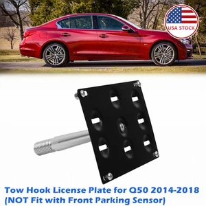 Front Bumper Tow Eye License Plate Holder For Q50(Not for front parking sensor) - Picture 1 of 8