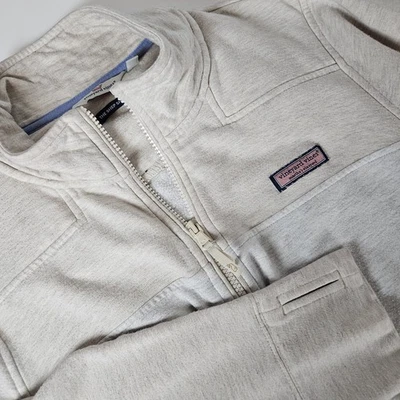 Vineyard Vines Sweater Womens Size 2X Tan Colorblock Shep Shirt 1/4 Zip Martha's - Image 1 of 4