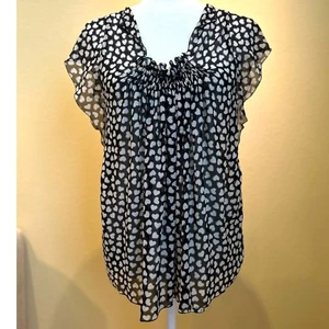 Gerard Darel Paris Seidentop Bluse Damen 4 Flatterärmel Herzen durchsichtig gebraucht, in einwandfreiem Zustand - Bild 1 von 20