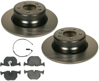 Fits 2000-2006 BMW X5 3.0L & 4.4L Rear Brake Rotors & Pads & Sensors - Image 1 of 4