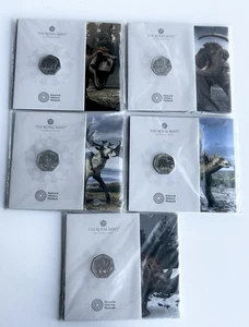 Moneda de cincuenta peniques Museo de Historia Natural Casa de la Moneda Real BUNC 5x paquetes sellados Inc Reino Unido - Imagen 1 de 7