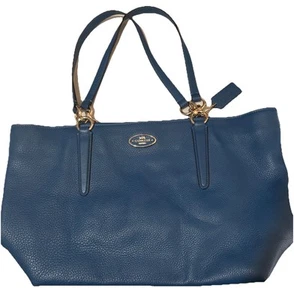 Bolso de Mano COACH Ellis Azul Cuero Cremallera ENVÍO GRATUITO - Imagen 1 de 7