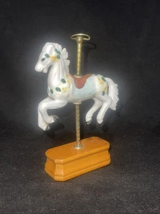 Carousel Horse On Wooden Stand Figurine - Picture 1 of 6