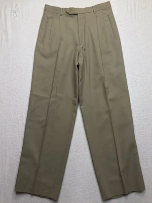 Vintage GIORGIO ARMANI Mani Gabardine Wool Pants Men 32x30 Beige Made in Italy - Image 1 of 4