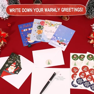 26 Stück Weihnachtskarten mit Umschlägen und Stickern, Weihnachtsgrußkarten... - Bild 1 von 6