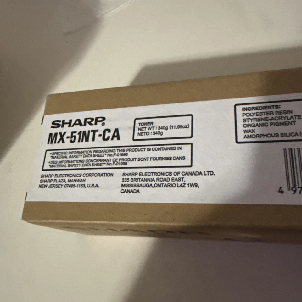 Official Sharp MX-51NT-CA Cyan Printer Toner Cartridge open box never used  - Image 1 of 1