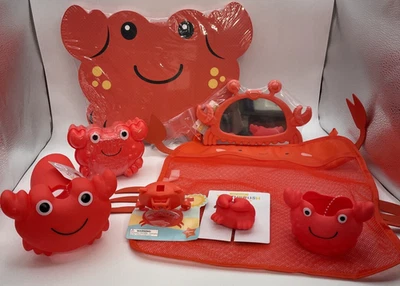 Juego de baño para niños 8 piezas rojo cangrejo caño dispensador de jabón Bullseye patio de recreo nuevo Foto 1 de 4