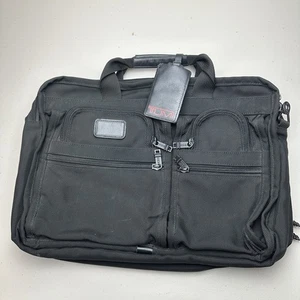 Tumi Alpha Expandable Organizer Laptop Brief Black Nylon - Picture 1 of 9