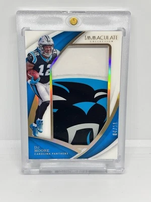 2018 Panini Immaculate DJ Moore PANTHERS HEAD FACE LOGO HELMET 4/11 Rookie RC - Image 1 of 4