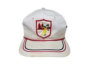 Vintage Golf Hat Cap Snap Back Yellow Patch Mesh Trucker Clubs Crest Youngan - Picture 1 of 12