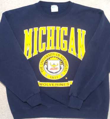Sudadera De Colección Universidad de Michigan Para Hombres XL NCAA Azul Guepardo Hecha en EE. UU. DEFECTUOSA Foto 1 de 4