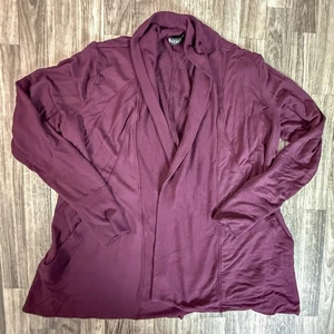 Athleta Maroon Open-Front Lightweight Knit Cardigan Sweater - Picture 1 of 4