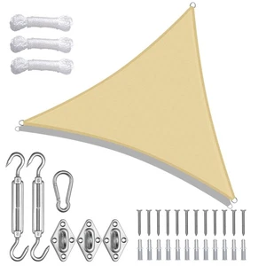 11' Dreieck Sonnenschutz Segel mit Hardware Kit 97% UV Outdoor Terrasse Pool Deck - Bild 1 von 9