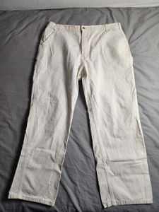 Vintage 90s Carhartt Canvas Painter Pants Mens Size 40x31 White B05 NAT EUC - Picture 1 of 10