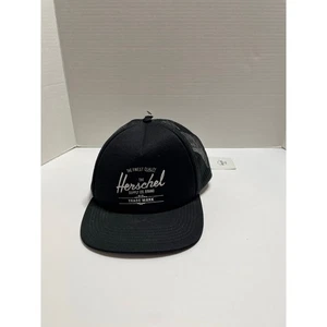 NEW Herschel Supply Company Black Snapback Hat Mesh - Picture 1 of 7