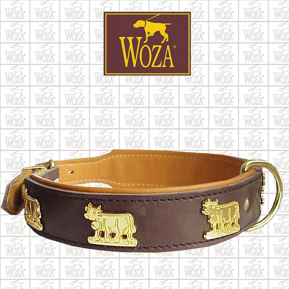 WOZA Hundehalsband Vollleder Kuh Lederhalsband Soft Rindnappa Appenzeller DN