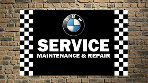 BMW Service Checkered Flag 3x5 FT Logo Car Banner for Garage Man Wall Banner - Picture 1 of 2