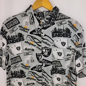 NFL Las Vegas Raiders S Camisa Hawaiana Abotonada Manga Corta Suave Leal - Imagen 1 de 8