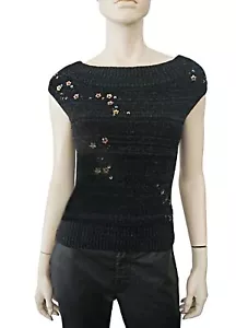 Maglione DRIES VAN NOTEN tg S collo a bateau impreziosito misto lana grigio melange - Foto 1 di 4