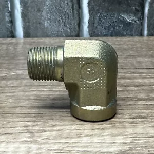 Parker Pipe & Port 90° Elbow 3/8 CD-S Brass Male Straight Elbow 3/8" - Picture 1 of 2