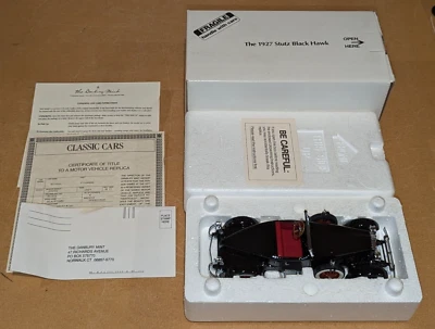 New VTG Danbury Mint 1927 Stutz Black Hawk 1:24 Scale Die cast convertible MINT - Image 1 of 4