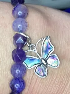 Soothing Butterfly Abalone Beaded Bracelet - Picture 1 of 6