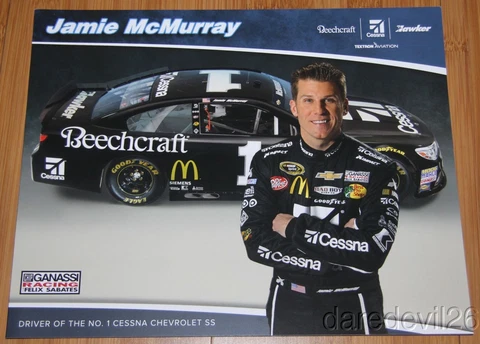 2015 Jamie McMurray Cessna Beechcraft Chevy SS NASCAR Sprint Cup postcard Cover