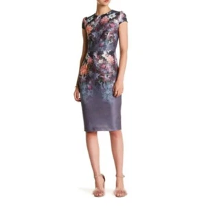 Betsey Johnson Romantic Floral Print Sheath Dress Cocktail Party Occasion Size 8 - Picture 1 of 6