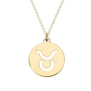Taurus Zodiac Pendant 14K Gold Plated on 925 Sterling Silver | Horoscope Jewelry - Picture 1 of 4
