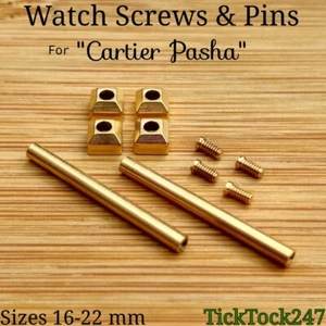 Tubos de tornillos de reloj enchapados en oro para CARTIER PASHA pasador correa pulsera pasador  - Imagen 1 de 1