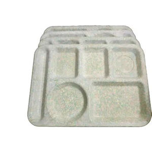 4 King Line 113 Melamine Light Green Confetti Speckled Lunch Trays Aprx 10"x15"  - Picture 1 of 3
