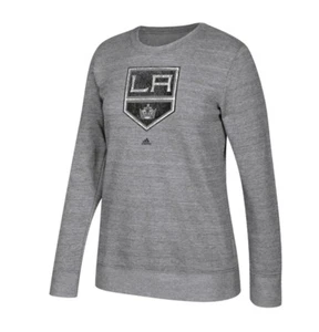 NEW Los Angeles Kings NHL Adidas Women's Grey Distressed Comfy Fleece - Picture 1 of 6
