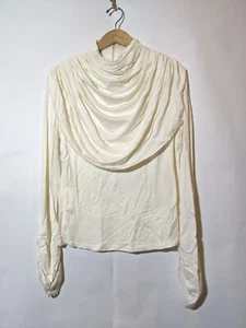 Cordelia Ivory Cream mock neck shawl top LARGE NWT - Picture 1 of 6