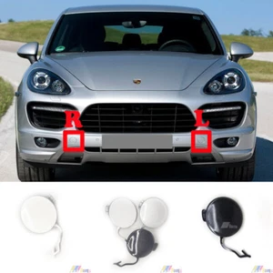 Pair Fit 11-14 Porsche Cayenne 92A 958 Base GTS S Turbo Sport FRONT TOW COVER - Picture 1 of 10