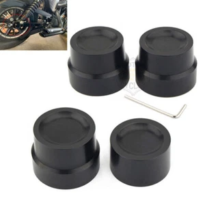 Black Front Rear Axle Cap Nut Cover For Harley Softail Dyna Touring Sportster XL - Bild 1 von 6