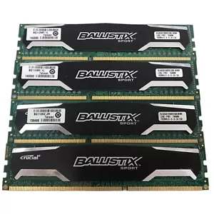 Crucial Ballistix Sport 16 GB (módulos 4x4 GB) DDR3-1600 RAM BLS4G3D1609DS1S00 - Imagen 1 de 3